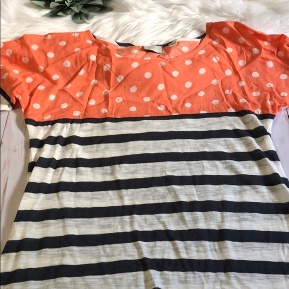 Anthropologie Postmark Polkadot & striped top XS - Picture 4 of 10